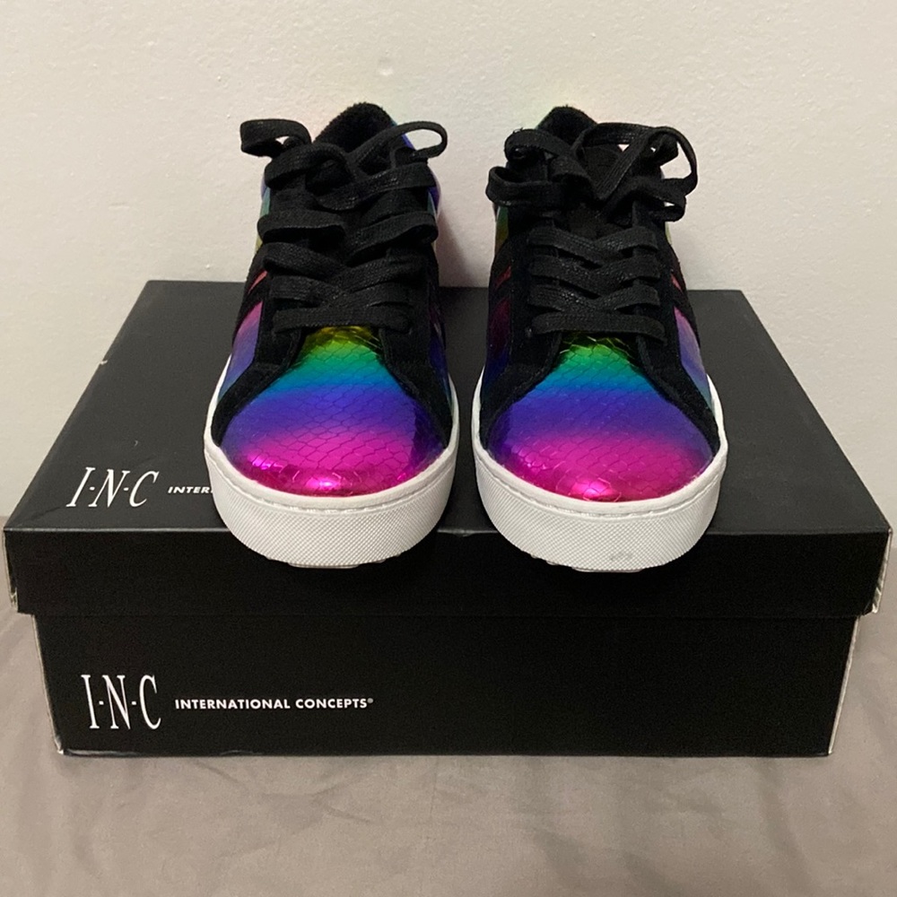 INC rainbow metallic sneaker 8